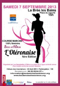 L'Oléronaise, course et marche féminine. Le samedi 7 septembre 2013 à La Brée les Bains. Charente-Maritime.  15H00